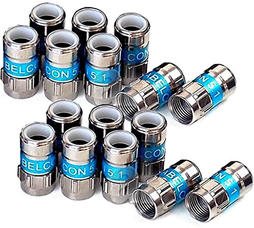 Cabelcon F-56 5.1 Self Install - Conector F de compresión, RG6 / 7 mm, Color Azul Sencillo 16 Stück Azul
