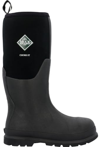 MUCK Chore Classic Men's Steel Toe Boot, Black, Size 9(M)