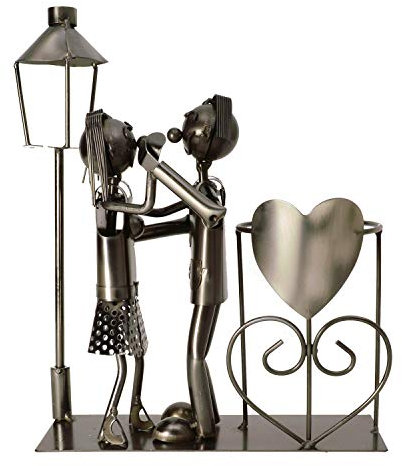 Michel Toys Portacandele con lanterna per candela, in metallo, colore: argento