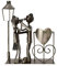 Michel Toys Portacandele con lanterna per candela, in metallo, colore: argento