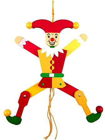 Rudolphs Schatzkiste Holzspielzeug Hampelmann Eulenspiegel bunt Höhe=28cm NEU Spielfigur Hampelfigur Holzfigur Holzspielzeug Holzgestaltung Kreativ Spielsortiment Spiele Holz Seiffen Erzgebirge