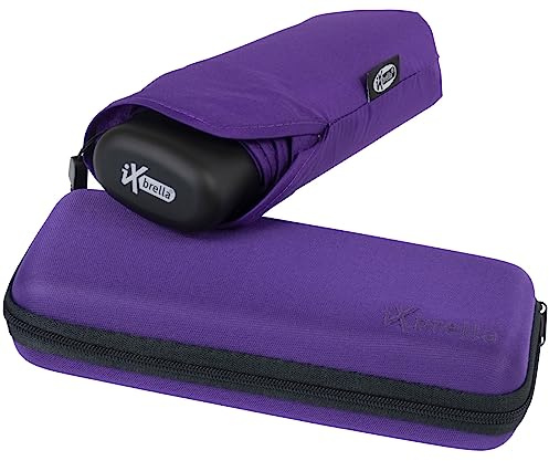 iX-Brella, Super Mini Ombrello tascabile – piccolo ombrello con custodia berry 18,5 cm