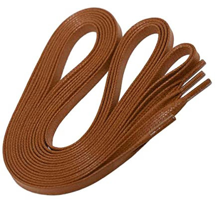 LACCICO COGNAC 6 mm breite flache gewachste Schnürsenkel Farbe:Cognac Länge:150 cm