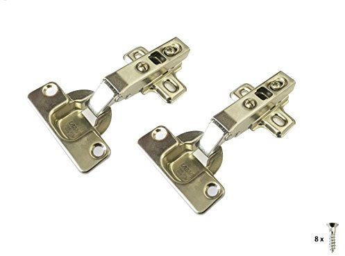 Concealed Hinges 110° Degree 35mm Sprung Flush Mount Hinge for Kitchen Carcass Cabinet Doors with Screws (Pack of 2)