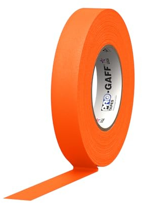 ProTapes 840178016591 Pro Gaff-Nastro adesivo in tessuto opaco Gaffers adesiva in gomma, lunghezza 50 x larghezza yd. (1 2,54 cm, colore: arancione fluo