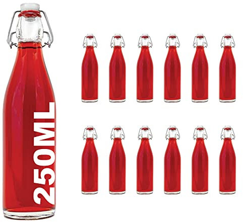 slkfactory 12 x 250 ML (Bügel) Bouteilles en Verre avec Bouchon à étrier mécanique (Bügelfl.)