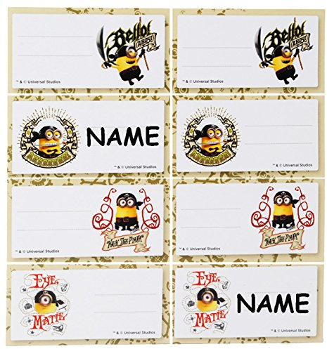 alles-meine.de GmbH 48 STK. Sticker z.B. für Hefte - Minions/Ich einfach unverbesserlich - Heftetiketten - Etiketten Aufkleber Namenssticker - Minion - Namensetikett Etiket..