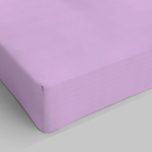 Italian Bed Linen Max Color Drap-Housse, Lilas, 1 Place et demie français