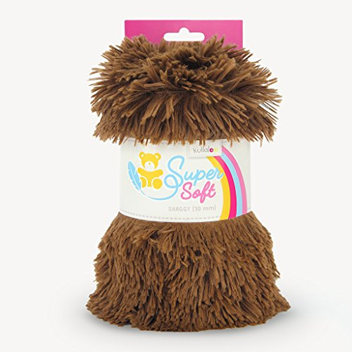 kullaloo Supersoft Zottel Plüsch Shaggy, spielzeugtauglich, 20 BZW. 30mm Florlänge (braun)