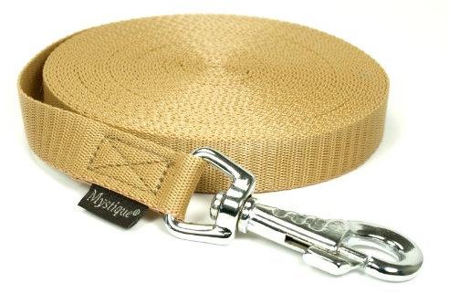 Mystique® Nylon Schleppleine 20mm beige 30m robust Karabinerhaken