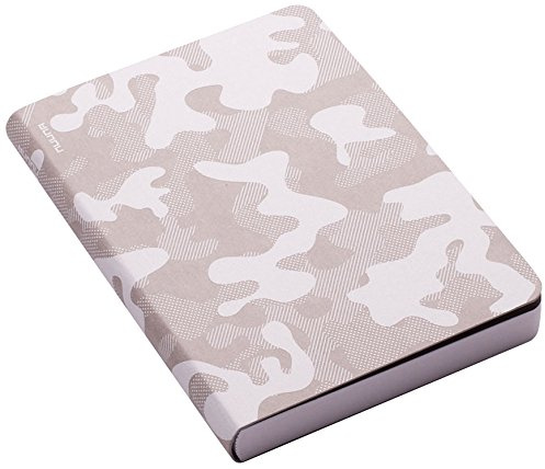 nuuna Design Notizbuch Graphic S - Camouflage - Jeans Label Material, Softcover, Punktraster, DIN A6, weiß