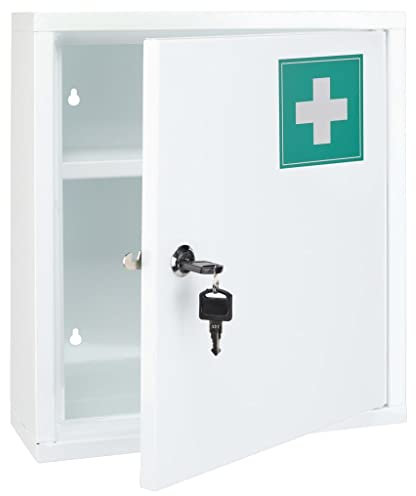 Haushalt , Armadio per medicina internazionale in acciaio inossidabile, Bianco, 31.5 x 10 x 36 cm