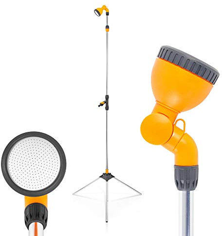 Doccia da giardino con treppiedi. Dimensioni: 180 - 240 cm.
