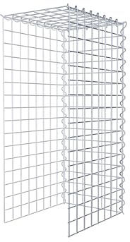 GABIONA Cesta de piedra de gavión rectangular, malla de 5 x 5 cm, profundidad de 30 cm, cesta de cultivo tipo 4, cierre de espiral, galvanizado (80 x 40 x 30 cm)