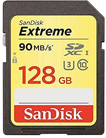 SanDisk SDSDXNF-128G-GNCIN Extreme Scheda di Memoria SDXC 128 GB, 90 MB/s, Classe 10 U3, Oro