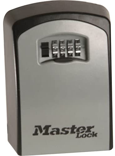 MASTER LOCK Extra Large Key Safe Wall Mounted, XL 106 x 146 x 53 mm, Outdoor, Mounting Kit, for Home Office Industries Vehicles, Black & Silver