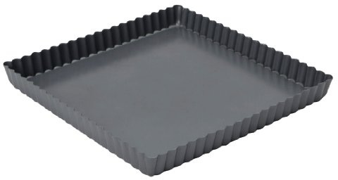 Dexam Square Cake tin/Quiche tin Non-Stick, 23cmx 23cm x 2.5cm, Grey