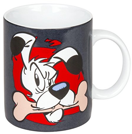 Könitz K1110022042 Kaffeebecher Asterix und Obelix Becher Top Dog im Geschenkkarton Becher Porzellan, 11,5 x 8,2 x 9,4 cm, Mehrfarbig