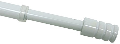 GARDINIA Barra cilíndrica Vitra para cortinas, Barra de metal incl. 2 roscas, Extensible, Diámetro 10 mm, Longitud 60-85 cm, Blanco