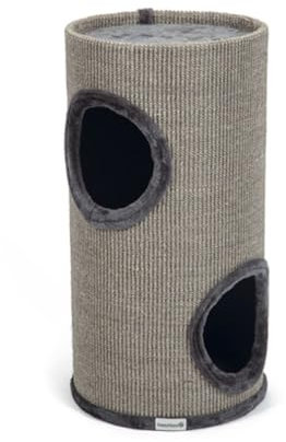 Kratztonne Katzentonne mit Höhle und Liegefläche 'Stina' grau 70 cm