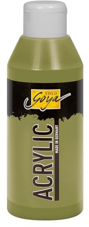 KREUL 84221 - Solo Goya Acrylic grüne Erde, 250 ml Flasche, cremige vielseitig einsetzbare Acrylfarbe in Studienqualität, auf Wasserbasis, schnell und matt trocknend, gut deckend, wasserfest