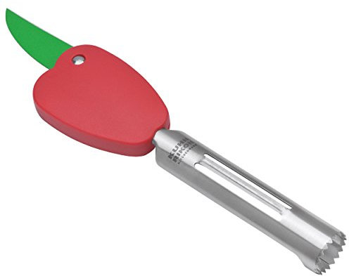 Kuhn Rikon Apfelmesser, Obstmesser, Edelstahl, Kunststoff, Rot / Grün, L 15 cm, 23503