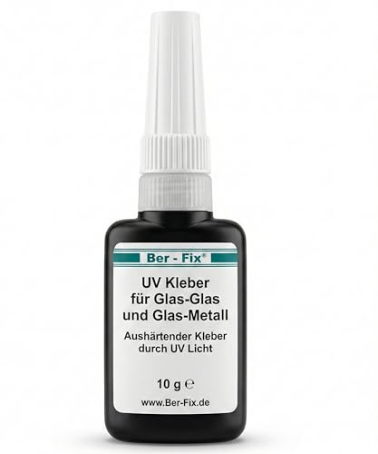 Ber-Fix UV Glaskleber Gel 10g Präzisanwendung | Industriekleber Gel: für schnelle Reparaturen an kleinen Flächen, Spalten und Kleinteilen.