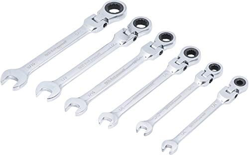 BGS Diy 30005 | Jeu de clés mixtes à cliquet | têtes flexibles | pouces | 1/4 - 9/16 | 6 pièces