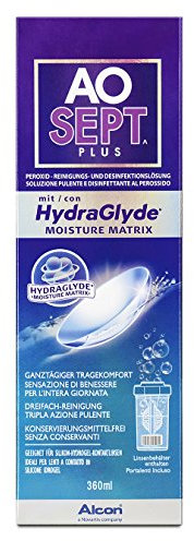 Aosept Plus mit Hydraglyde contact lens care solution, single bottle, 360 ml