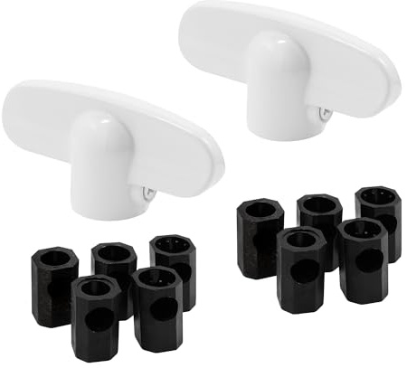 Prime-Line H 3892 Operator Tee Handle, 1-1/8 In. x 2-3/8 In., Diecast, White, Universal (2 Pack)