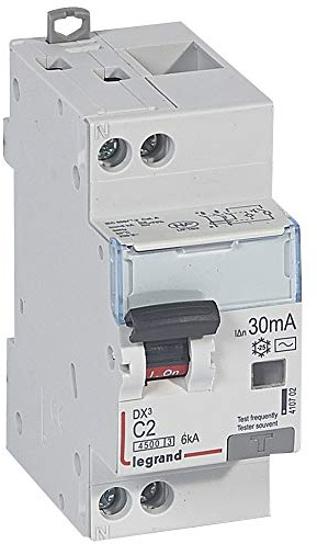 410702 Legrand Disjoncteur différentiel 2A type AC 30mA - courbe C - DX³4500 1P+N