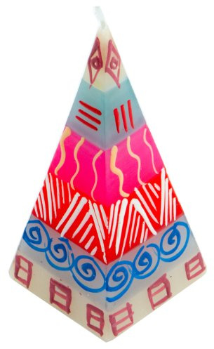 Nobunto Pyramidenkerze Olubayo handbemalt aus Afrika handgefertigte afrikanische Pyramide Kerze