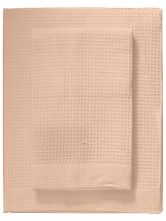 Zucchi Set 1+1 Solotuo Asciugamani+Ospite in Tela Nido d'Ape Puro Cotone N173 Cipria