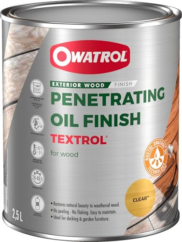 OWATROL® TEXTROL Holz Öl farblos [2,5L] - Holzöl für Außenbereich - Holzpflegemittel Möbel - Öl für Gartenmöbel - Holz Pflege Öl - Holzlasur Aussen - Pflegeöl für Holzmöbel