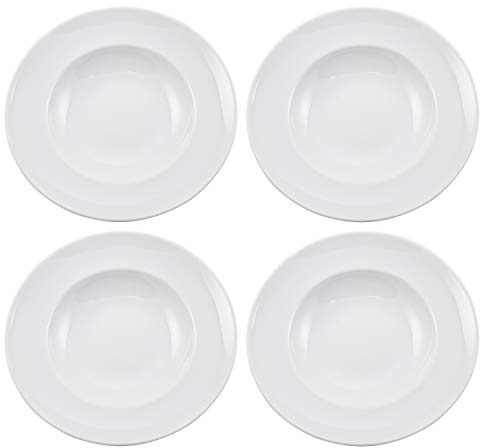 Retsch Arzberg 950071274 Blanko Pastateller Ø 27 cm, Porzellan, weiß (4 Stück)