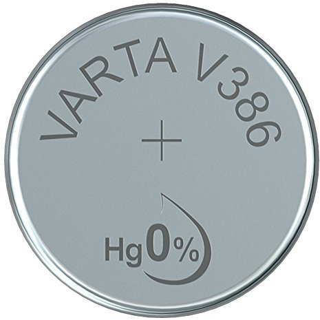 VARTA 14501386 - Batteria a bottone V386 da 1,5 Volt, capacità 105 mAh, sistema chimico Ossido d'argento, per dispositivi elettronici quotidiani per garantire un'alimentazione ottimale