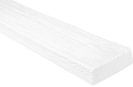 DECO WOOD Dekobrett ET406 aus Polyurethane, 2m Länge, PU Brett Holzoptik (weiß - 120x35mm) Wandbrett Hartschaum Deckenverkleidung