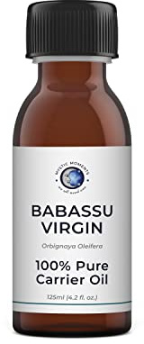 Mystic Moments | Babassu Virgin Carrier Oil | 125ml | Virgin Orbignya oleifera oil gives a rich, natural-feel skin and hair feel for massage and cosmetic blends.