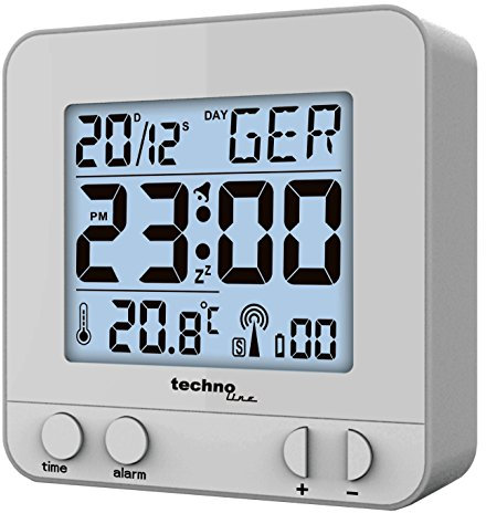 TECHNO LINE Technoline WT 235, radiosveglia con sensore di Tocco, in plastica, 8 x 2,5 x 8 cm, Plastica, Argento, 8 x 2.5 x 8 cm