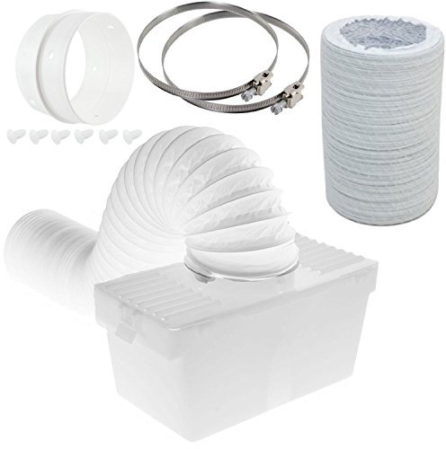 Spares2go Boîte de condensation et extra long kit de tuyaux avec bague de connexion pour Indesit sèche-linge (10,2 cm/100 mm de diamètre/6 m Tuyau)