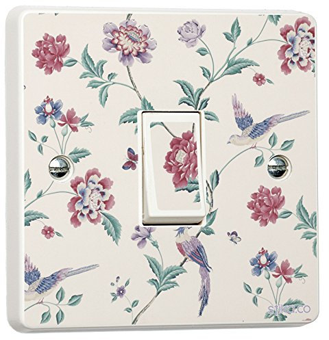 Elveden Lichtschalter-Dekosticker, Vinyl Floral Design, Cranberryfarben