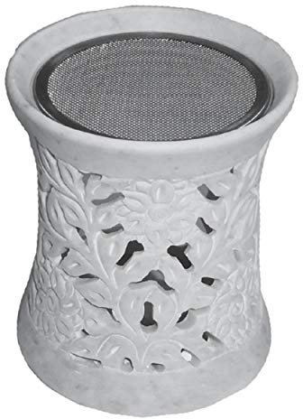 Duftlampe Sonne aus Speckstein, mit Sieb zum Räuchern und Glasschale für Duftöle, ca. 9 cm Hoch, Aromalampe, Duftstövchen