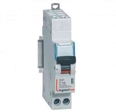 Disjoncteur 16A courbe C - 6kA - 1P+N 230V~ - 1 module - auto/vis DNX³4500