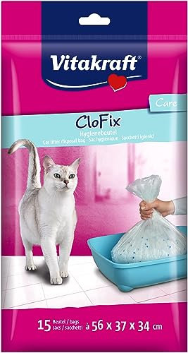 Vitakraft - Clo-Fix Bolsas para la Bandeja del Arenero de tu Gato - 15 Unidades de 56x 37x 34 cm