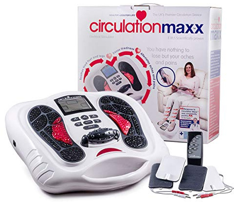 Circulation Maxx – Stimulateur Électrique Infrarouge pour Jambes Légères, Retour Veineux Amélioré, 99 Niveaux, Pads Amovibles, Télécommande Sans Fil, Soulagement et Récupération Musculaire Rapide