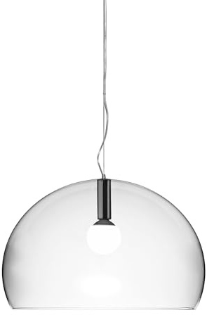 Kartell Small FL/Y Lampada da Soffitto 15 W, Cristallo, Diametro 38cm