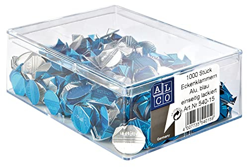 Alco-Albert - Eckenklammern Aluminium blau, 1000 Stück | Blau lackiert