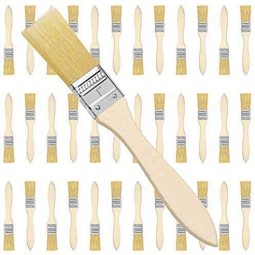 Kurtzy Pinselset (36 Stk) - 2,54 cm Profi Malerpinsel mit Holzgriff, Pinsel Set für Farben, Lack, Beizen, Klebstoffe - Flachpinsel, Lasurpinsel, Lackpinsel für Malerbedarf, Streichen, DIY