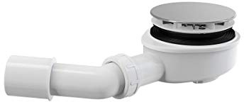 Ablaufgarnitur für Duschwannen- Dusche Siphon -Maße: Ø 90 mm Ablauf flach 60 mm Alcaplast-Farbe:weiss/-Chrom