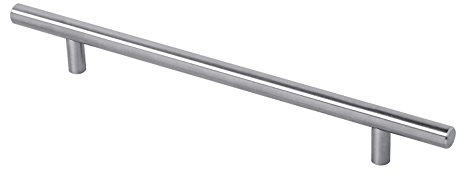 Gedotec Möbelgriff Edelstahl Relinggriff Ø 12 mm - LUNA | Schrankgriff BA 780 mm | Edelstahl matt gebürstet | Küchengriff für Schranktüren & Schubladen 1 Stück - Stangengriff rund mit Schrauben